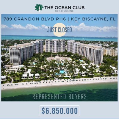 Just Closed - Ocean Club, Club Tower 1, Penthouse 6